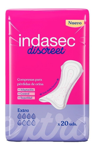 120 Apositos Para Incontinencia Indasec Discreet Extra