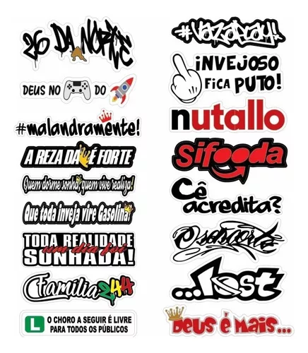 CARTELA 04 Adesivos Tuning Individual Stickers Moto Carro Bike