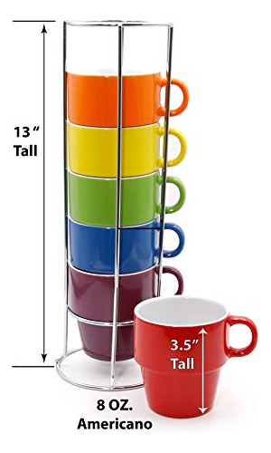 Gitana En Color De 8 Oz. Americano De Apilamiento Taza Del E