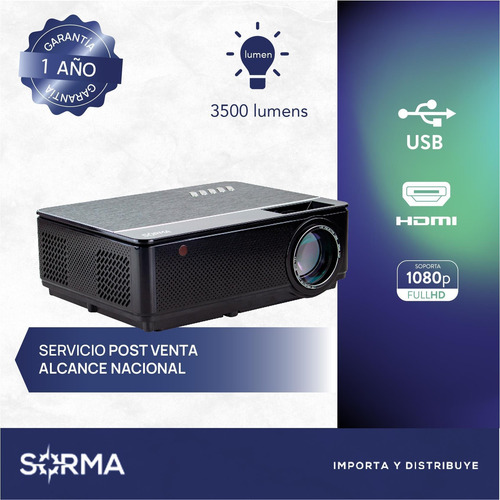 Imagen 2 de 10 de Proyector Starvision Hd 1080 Led 3500 Lumens Hdmi Usb
