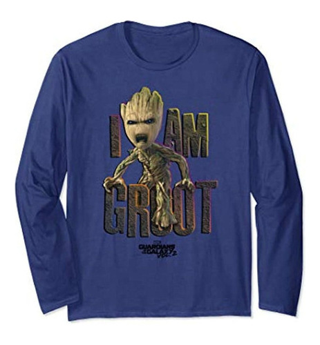 Marvel Guardians Vol.2 Soy Groot Linda Camiseta De Manga Lar