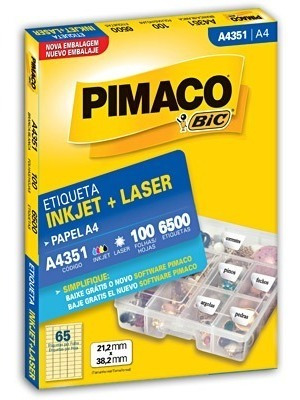 Etiqueta Pimaco A4351 C/100 Fls Pimaco