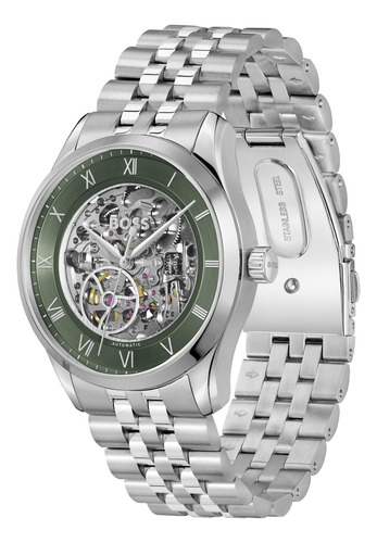 Boss Reloj Para Hombre 1514236 3 Manecillas Brazalete Plata