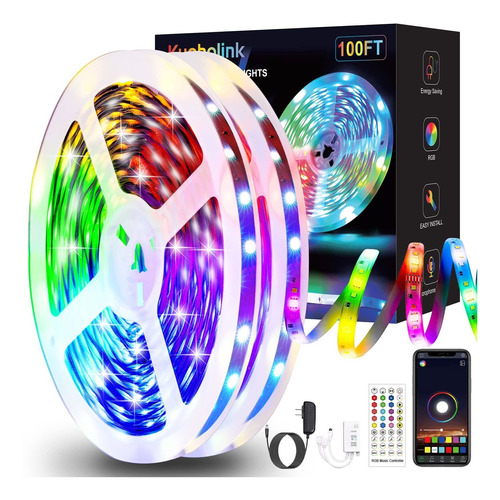 Kyoho Tira Luz Led Bluetooth 100 Pie (2 Rollo 50 Pies) Color