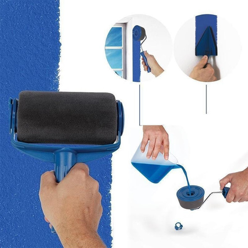 Imagen 6 de 10 de Kit 8 Piezas Rodillo Brocha Para Pintar Rellenable Roller