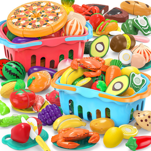 Set De Juguetes De Comida Para Niños Pequeños Con Almacenami Color