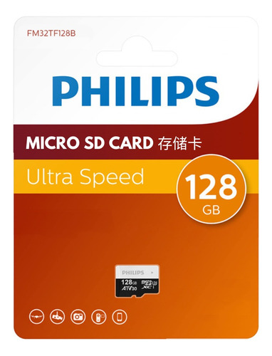 Tarjeta Memoria Micro Sd 128 Gb Philips Ultra Rápida Celular
