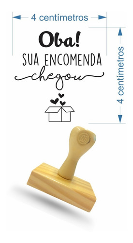 Imagem 1 de 1 de Carimbo Para Artesanato - Oba! Sua Encomenda Chegou
