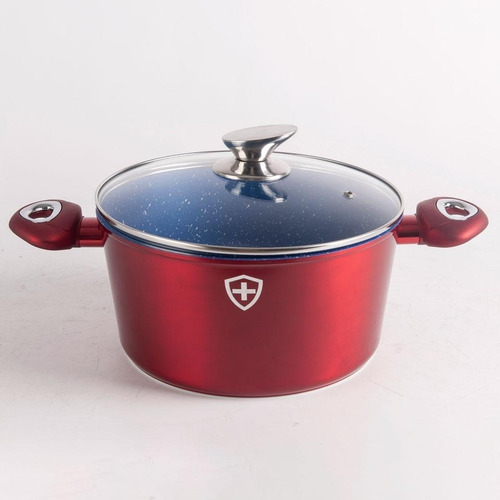 Imagen 4 de 7 de Batería Swiss Silver 10 Piezas Roja Interior Azul
