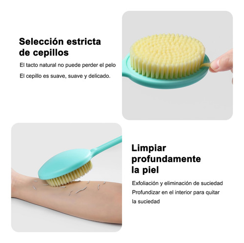 Cepillo Corporal Para Baño Con Mango Largo Y 2 Bolas De Baño