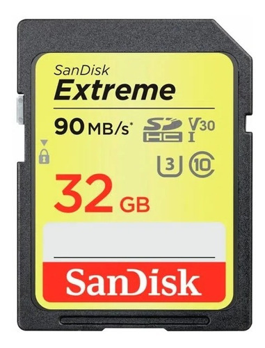 Sandisk Extreme Sd Card 32gb 90mb/s 4k Uhd 8hrs. Hd