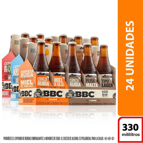 Pack Variedad Cervezas Bbc X 24 Unid 330 Ml C/u (lager/ale)