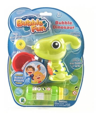 Burbujero Bubble Fun Friccion Power Dinosaurio Verde