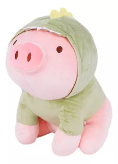 Miniso Peluche Cerdito Con Capucha Verde De Dinosaurio 30 X