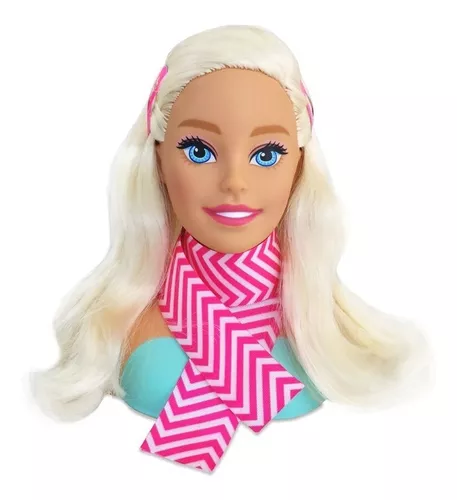 Boneca Barbie Busto Para Pentear e Maquiar Com Acessórios Salão De