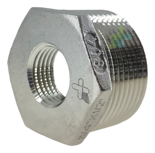 Conexión Reducción Bushing 1 1/4 A 1/2 En Acero Inoxidable
