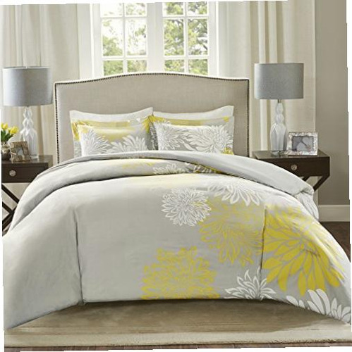 Comfort Spaces Enya 5 Piece Comforter Set Ultra Soft Color Amarillo/gris