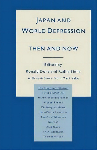 Japan And World Depression, De Ronald Philip Dore. Editorial Palgrave Macmillan, Tapa Blanda En Inglés