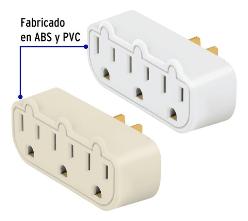 Multicontacto Triple 2 Polos 1 Tierra Granel Voltech 47199