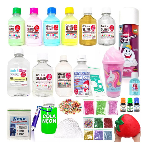 Kit De Slime Premium Com Cola Neon De Brinde Isa Slime