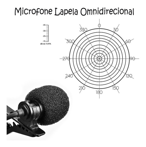 Microfone De Lapela 3,5mm P2 Stereo Youtuber Pronta Entrega