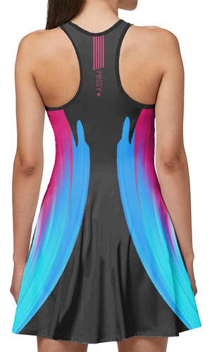 Imagem 2 de 6 de Vestido Beach Tennis C/ Shorts Preto Rosa Beachwear