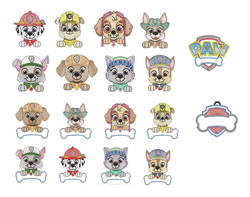 Matrices P/ Maquinas Bordadoras Paw Patrol Patrulla Canina