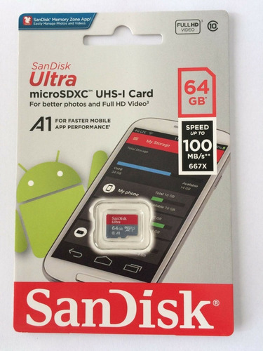 Tarjeta Microsdxc 64gb Sandisk Ultra Clase 10 80mb/s 