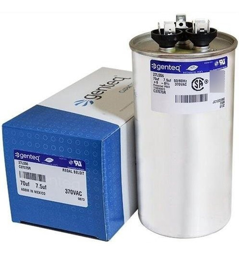 70 7,5 Uf Mfd 370 Vac Genteq Replacement Capacitor Dual