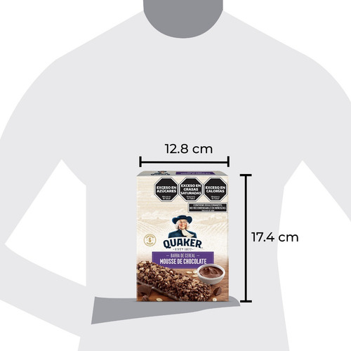 Imagen 2 de 3 de Barra De Cereal Quaker Mousse De Chocolate X 156 Gr Desayuno