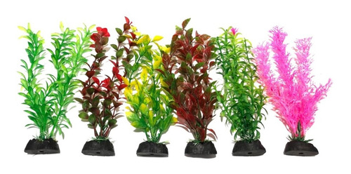 Plantas Artificiais Aquário Color3 - 06un. De 20cm