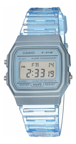 Reloj Mujer Casio F-91ws-2cf Cuarzo Pulso Azul En