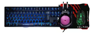 Combo Gaming Xblade 4 En 1 Reaper V2 Gxb-kmhp509 Color Del Teclado Negro