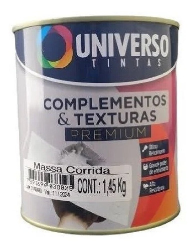 Pasta Corrida Pva de uso interno 900 ml 1.450 kg Universe