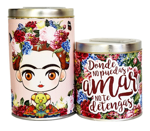 Combo Yerberas Azucareras Latas Duo Cuero Mini Frida Kahlo 