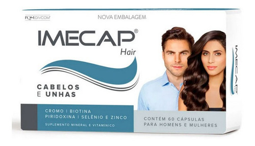 Imecap Hair 60 Cáps Cada Estimula O Crescimento Capila