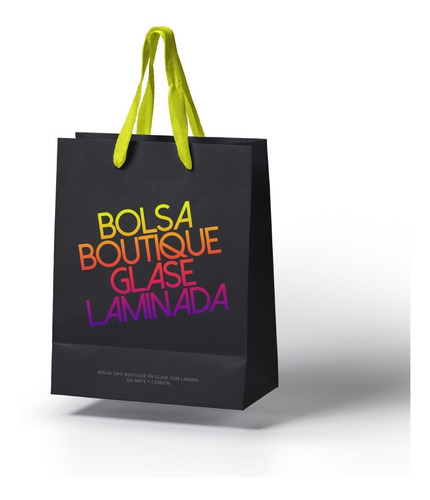 Imagen 3 de 8 de Bolsa Boutique En Glase Con Cordon O Tipo Delivery En Bond