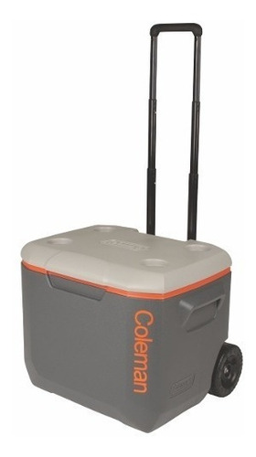 Hielera 60 Qt Sport Gris/naranja Con Ruedas 95 Latas Coleman