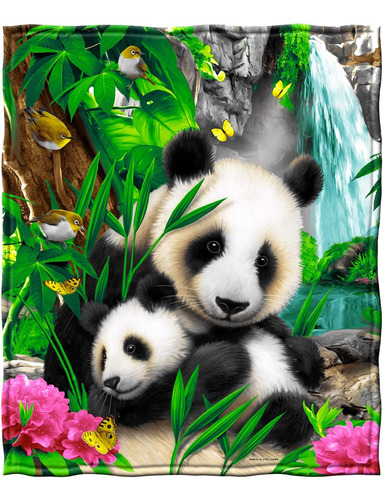 Dawhud Direct Precious Pandas Manta Polar Para Cama, Manta P