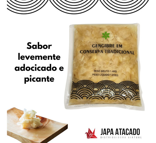 Kit 3 Conserva Gengibre Japonês Adocicado 1kg