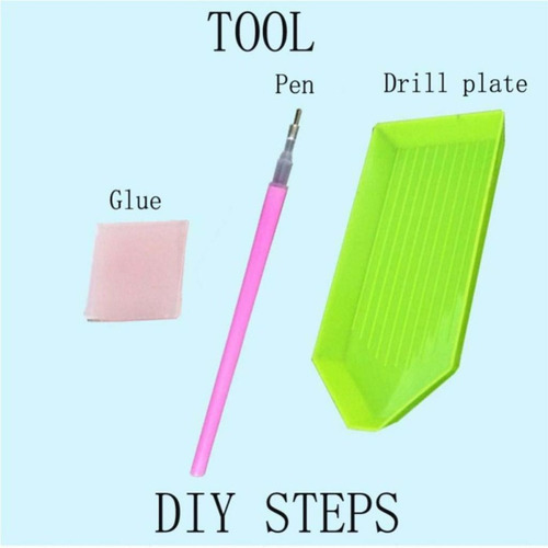 Imagen 2 de 6 de Diy Pintura De Diamante Punto De Cruz Kit Cuadros Bordados