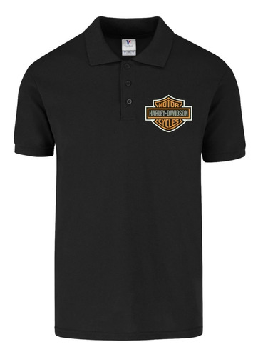 Playera Polo Harley Davidson Bordada, 100% Algodón E02