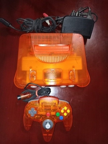 Nintendo 64 Transparente Naranja Fire Orange Completo 