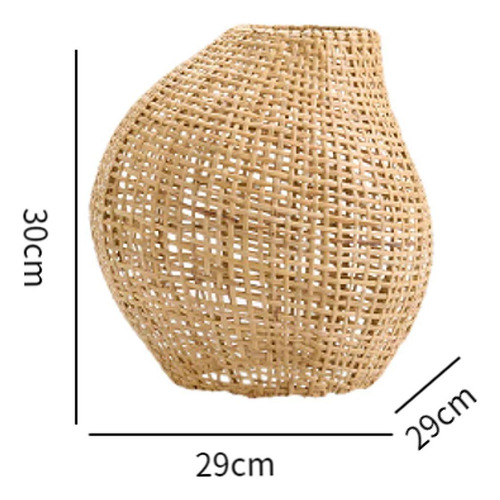 Abajur De Mesa De Bambu Tecido À Mão, Não Inclui S