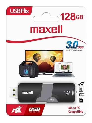 Pendrive 128gb Maxell Usbflix 3.0 / Tecnocenter