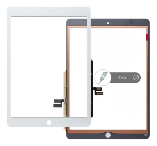 Tela Vidro Touch Para iPad 8 A2270 A2428 A2429 A2430 + Cola Cor Preto