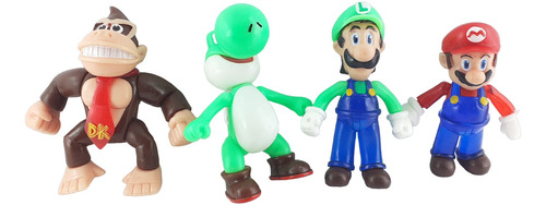 Figura Juguete Muñeco Set Mario Yoshi Luigi Donkey Kong 10cm