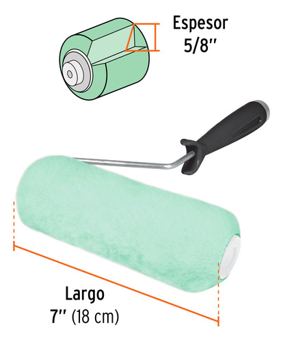 Rodillo Para Pintar 7'' X 5/8'' Superficie Lisa Truper 13880