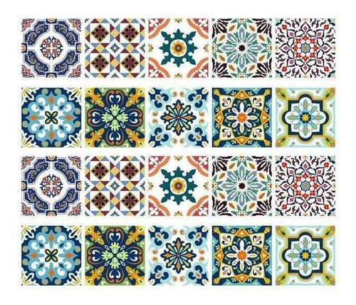 2x 20 Piezas Mosaico Azulejos De Pared Pegatinas De Cocina