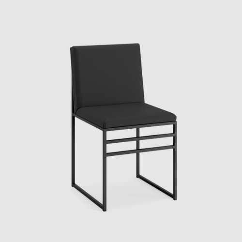 Silla De Comedor- Estilo Industrial De Hierro - Negro